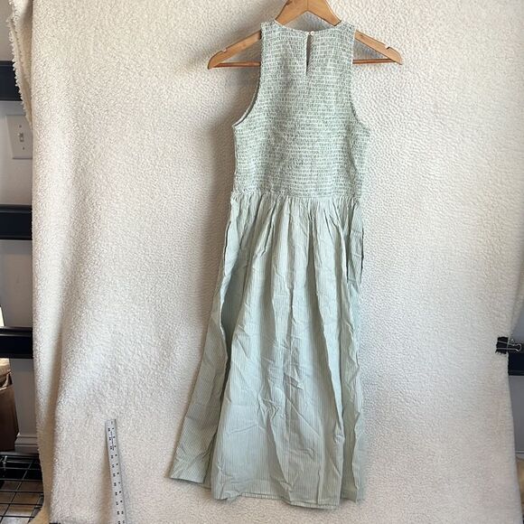Madewell The Melody Smocked Midi Dress Womens Size Small Pistachio - Picture 6 of 8